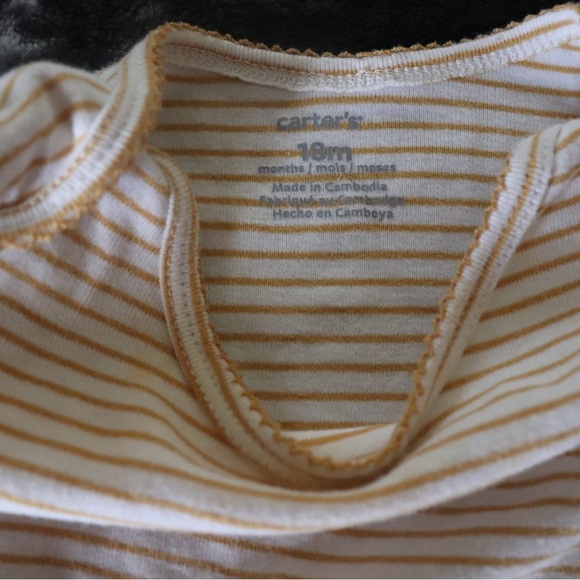 18M Baby One Piece White Yellow Stripes Girl - Picture 2 of 2
